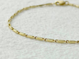 14k Gold Bar Chain Bracelet